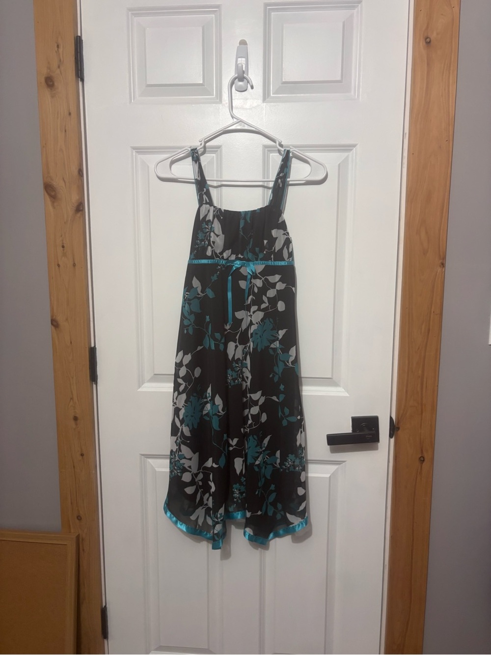Speechless Black Floral Dress with Teal Accents